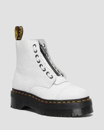 Women's Dr Martens Sinclair Milled Nappa Leather Platform Boots White | AU 258GSO